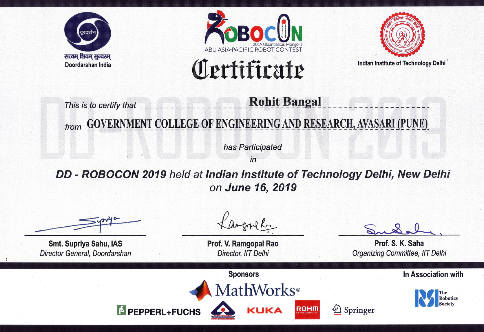 SJA CERTIFICATE